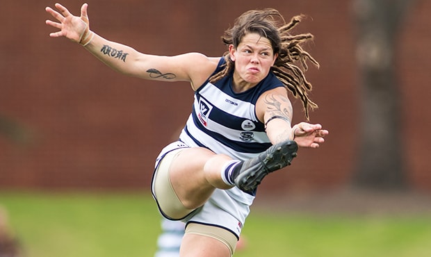 2018_09_27_VFLW_Hero.jpg Richelle Cranston has been rewarded for an outstanding season by winning her first VFLW Best and Fairest - Geelong Cats,Richelle Cranston
